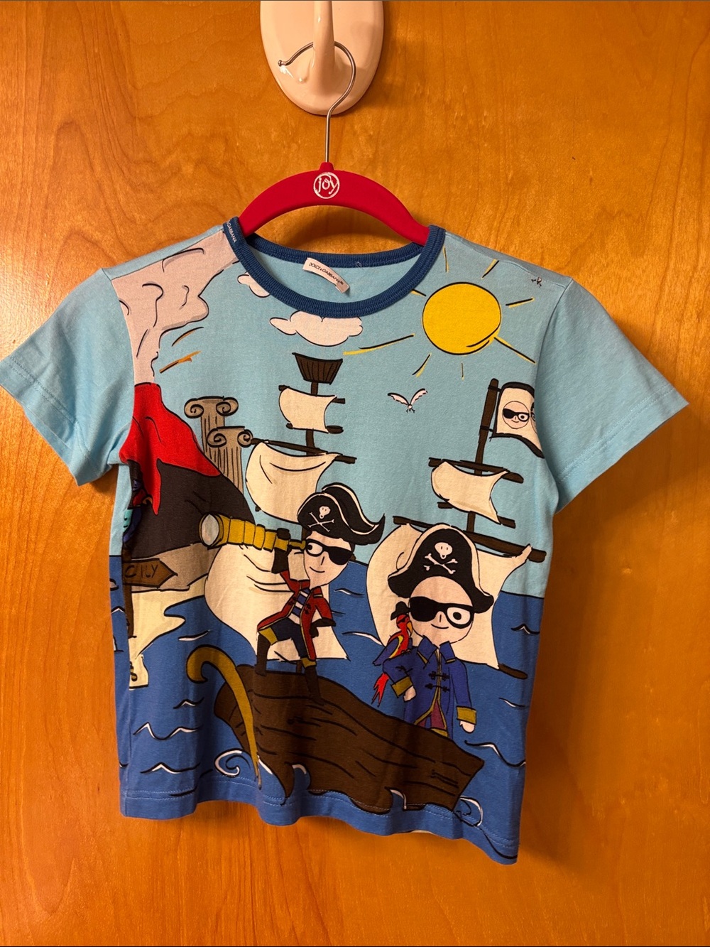 Dolce & Gabbana Light Blue Pirate Graphic Tee